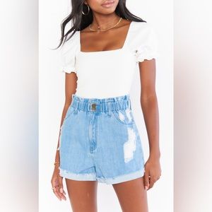 NWT Show Me Your Mumu Emilia Paper Bag Shorts